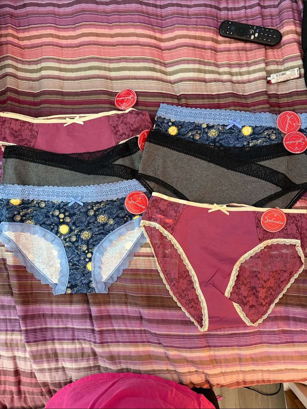 Splendies Lace-Trim Panties 6-pack